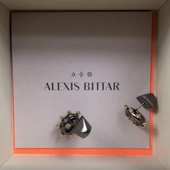 Alexis Bittar Black and Gold Earrings. Show Stoppers! - Picture 2 of 4